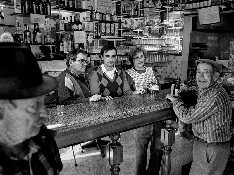 Portugal, Alentejo. 1998. The local pub in Aldeia da Luz village, months before this village was evacuated and taken down due to the rising water of the Alqueva artificial lake.